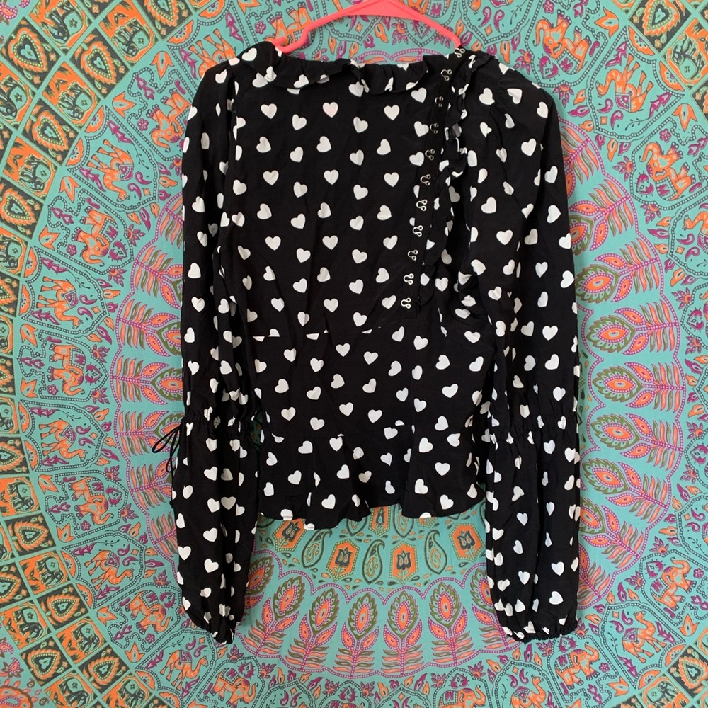 For Love and Lemons Willow Long Sleeve Heart Top - Picture 8 of 8
